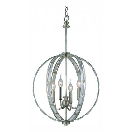 TRANS GLOBE 4Lt Pendant-Med-Crystal Orb-As 10364 ASL